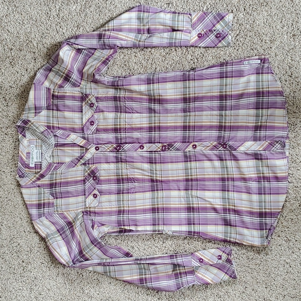 Exofficio Women's XS Packable Plaid Long Sleeve Shirt
